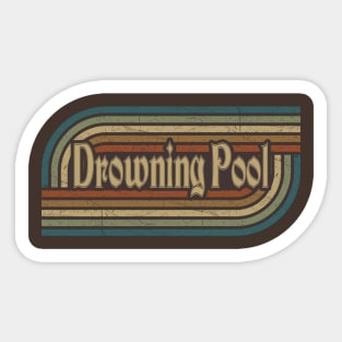 drowning pool vintage stripes Sticker